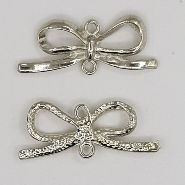 Silver bow tie charm N&deg;16 silver metal bow tie charm