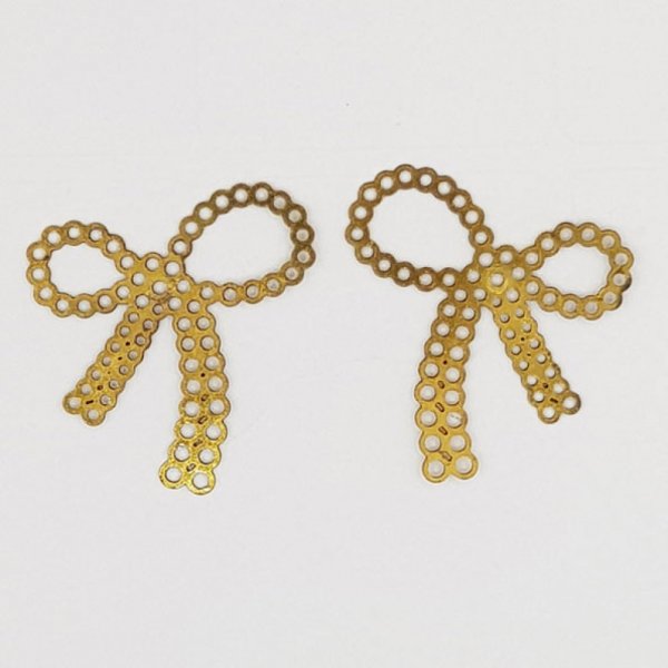 Charm Node N&deg;24 Charm bow tie ribbon in gold metal