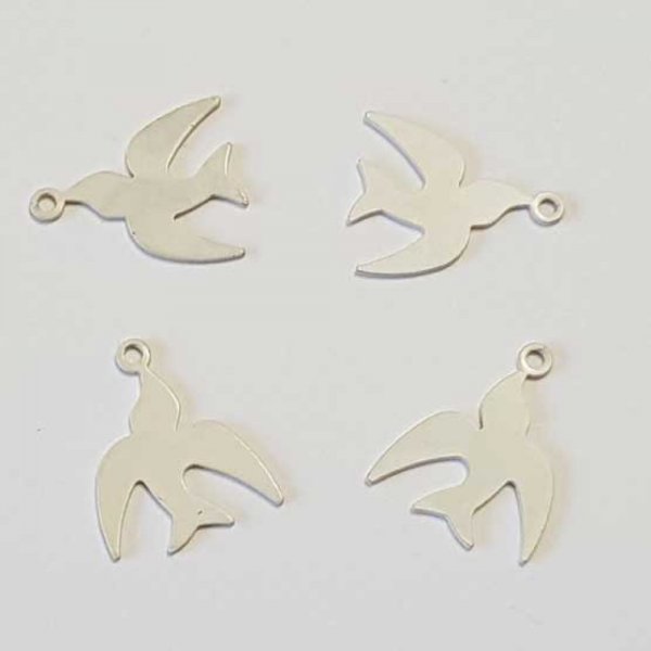 Breloque Oiseaux N&deg;04 Blanc