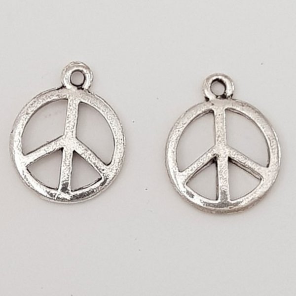 Peace &amp; Love Charm N&deg;03 Silver x 10 pieces