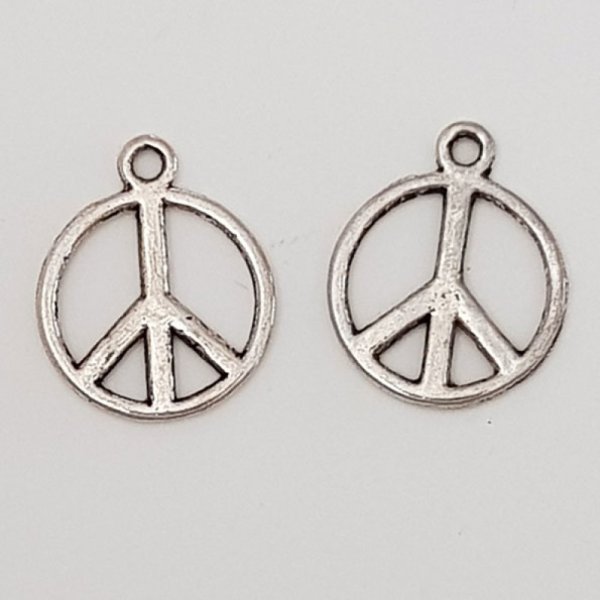 Peace &amp; Love Charm N&deg;04 Silver x 10 pieces