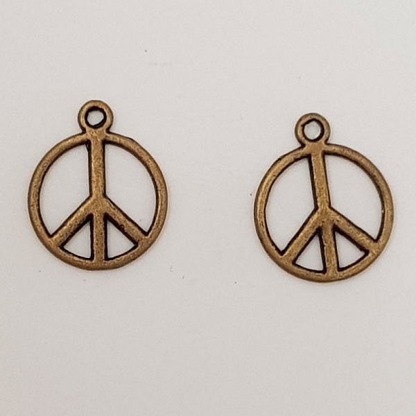 Peace &amp; Love Charm N&deg;07 Bronze x 10 pieces.