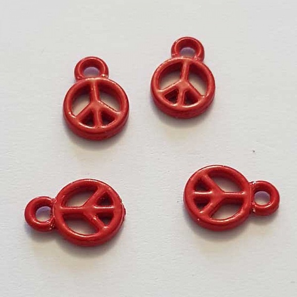 Breloque Peace & Love N&deg;10 Rouge