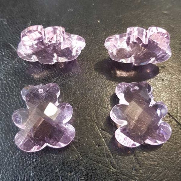 Bear faceted glass pendant charm N&deg;01-01