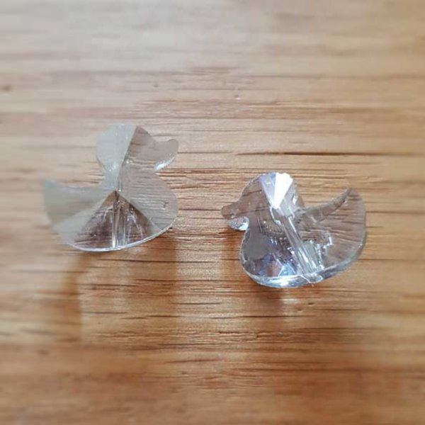 Duck faceted glass pendant charm N&deg;01-01