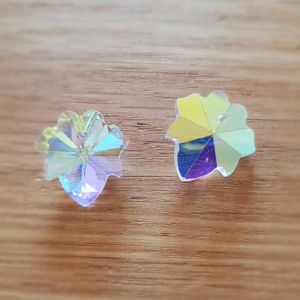 Flower faceted glass pendant charm N&deg;03-01