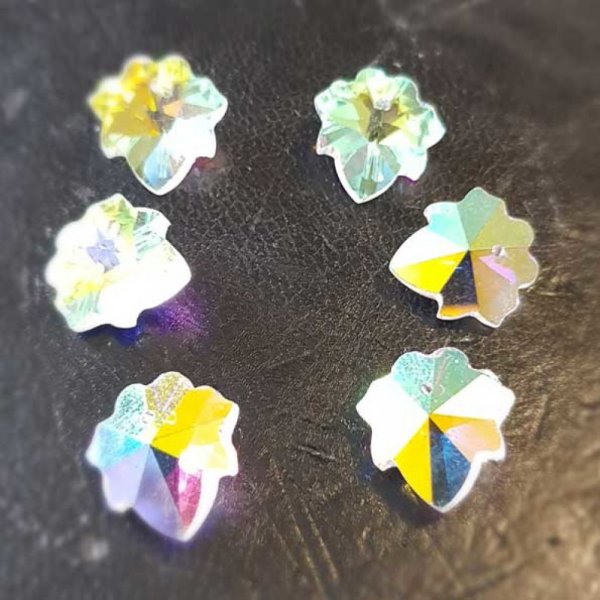 Flower faceted glass pendant charm N&deg;03-01