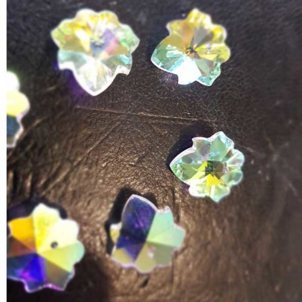 Flower faceted glass pendant charm N&deg;03-01