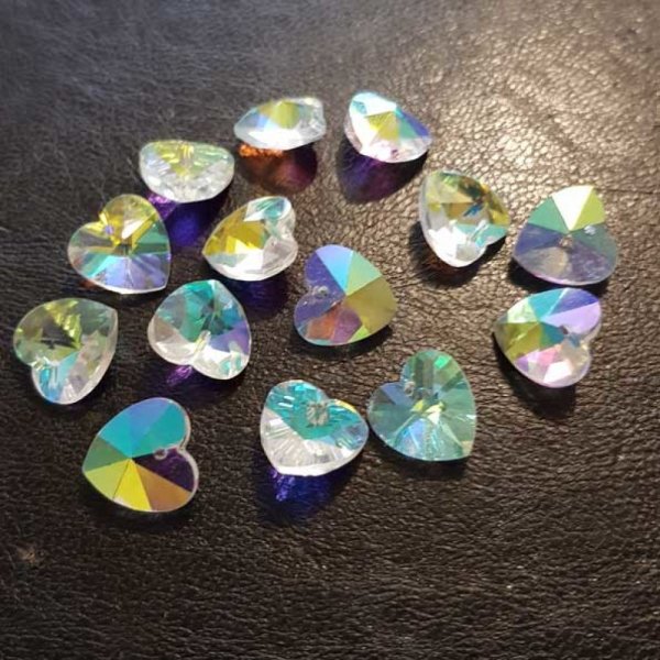 Heart Pendant in faceted glass N&deg;01-03