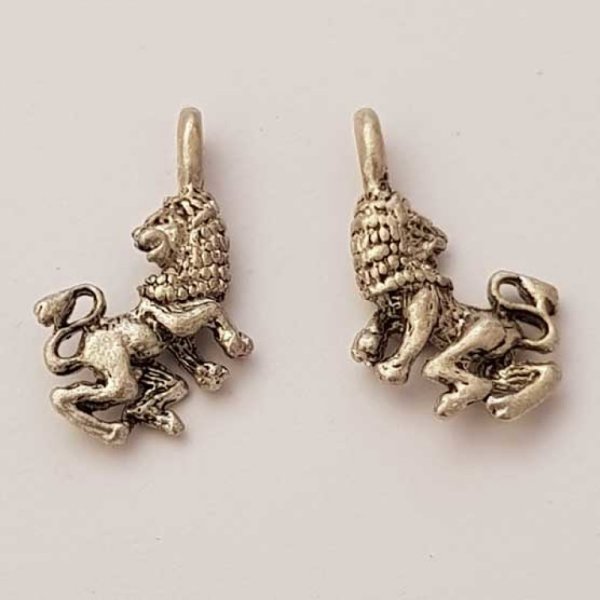 Zodiac sign charm Lion Silver Metal N&deg;01