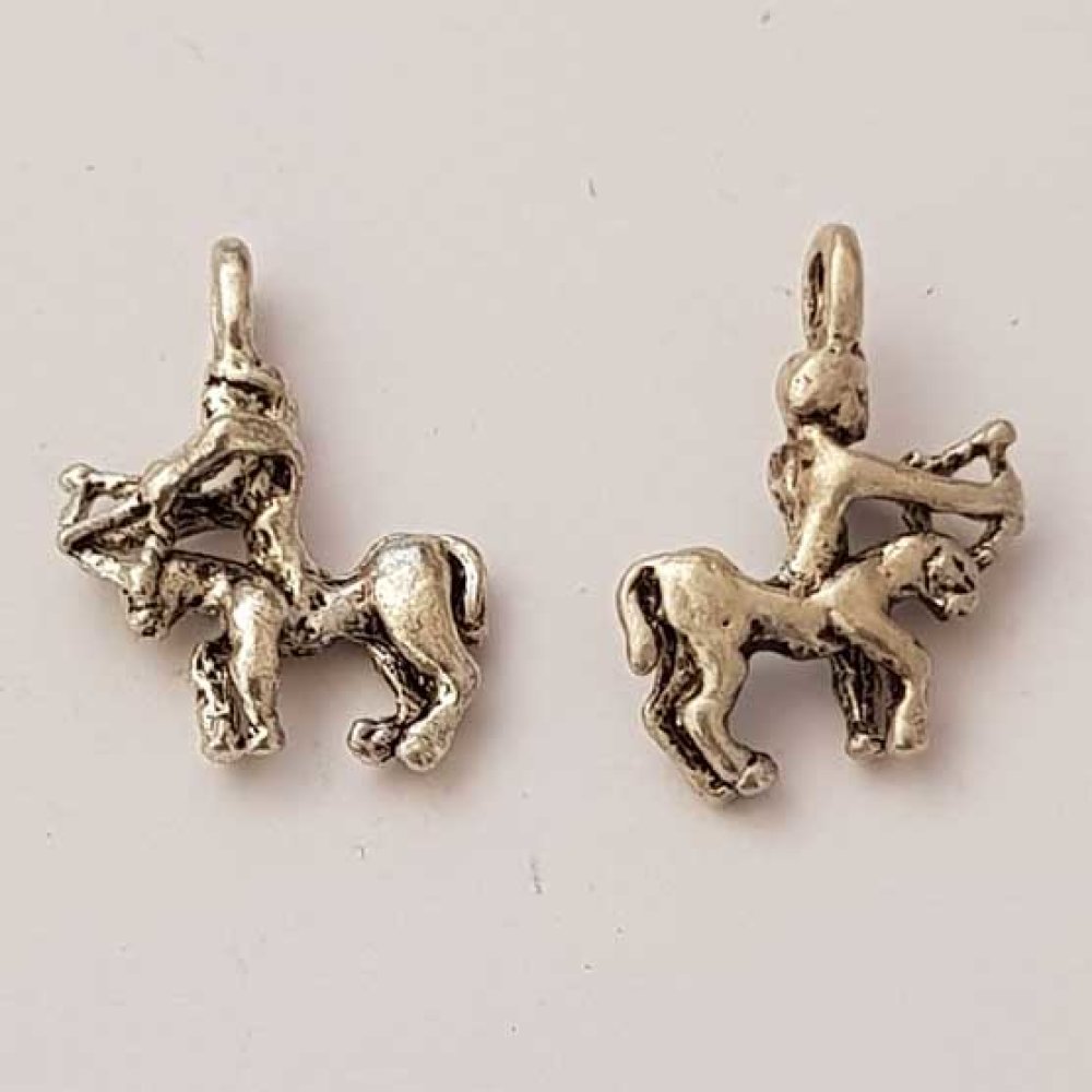 Zodiac sign charm Sagittarius Silver Metal N°01