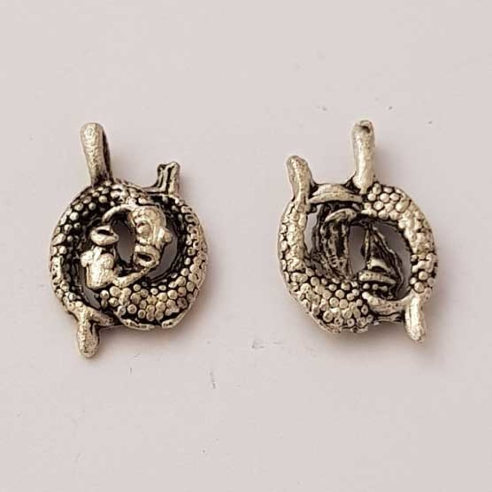 Zodiac sign charm Pisces Silver Metal N°01