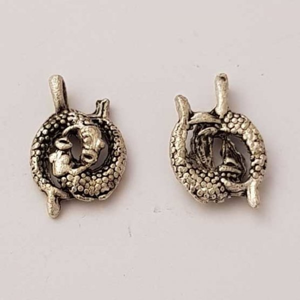 Zodiac sign charm Pisces Silver Metal N&deg;01