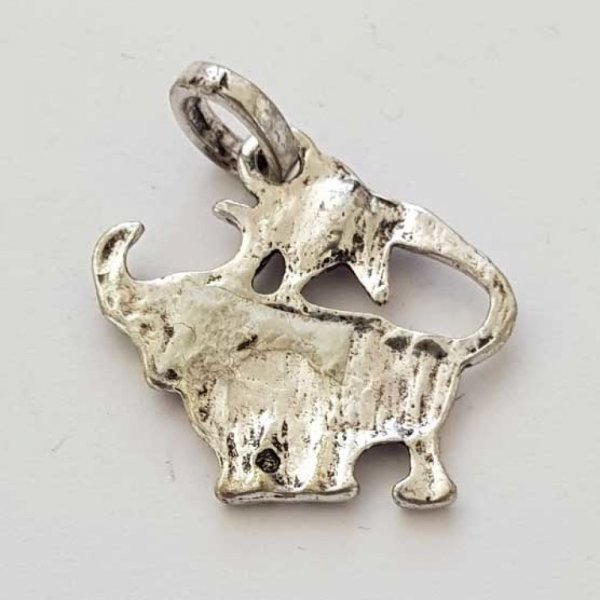 Zodiac sign charm Taurus Silver Metal N&deg;03 with rhinestones