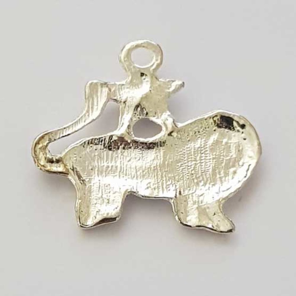 Charm Zodiac Sign Lion Silver Metal N°04 with rhinestones