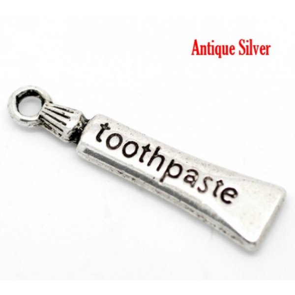 Toothpaste Tube Silver Charm
