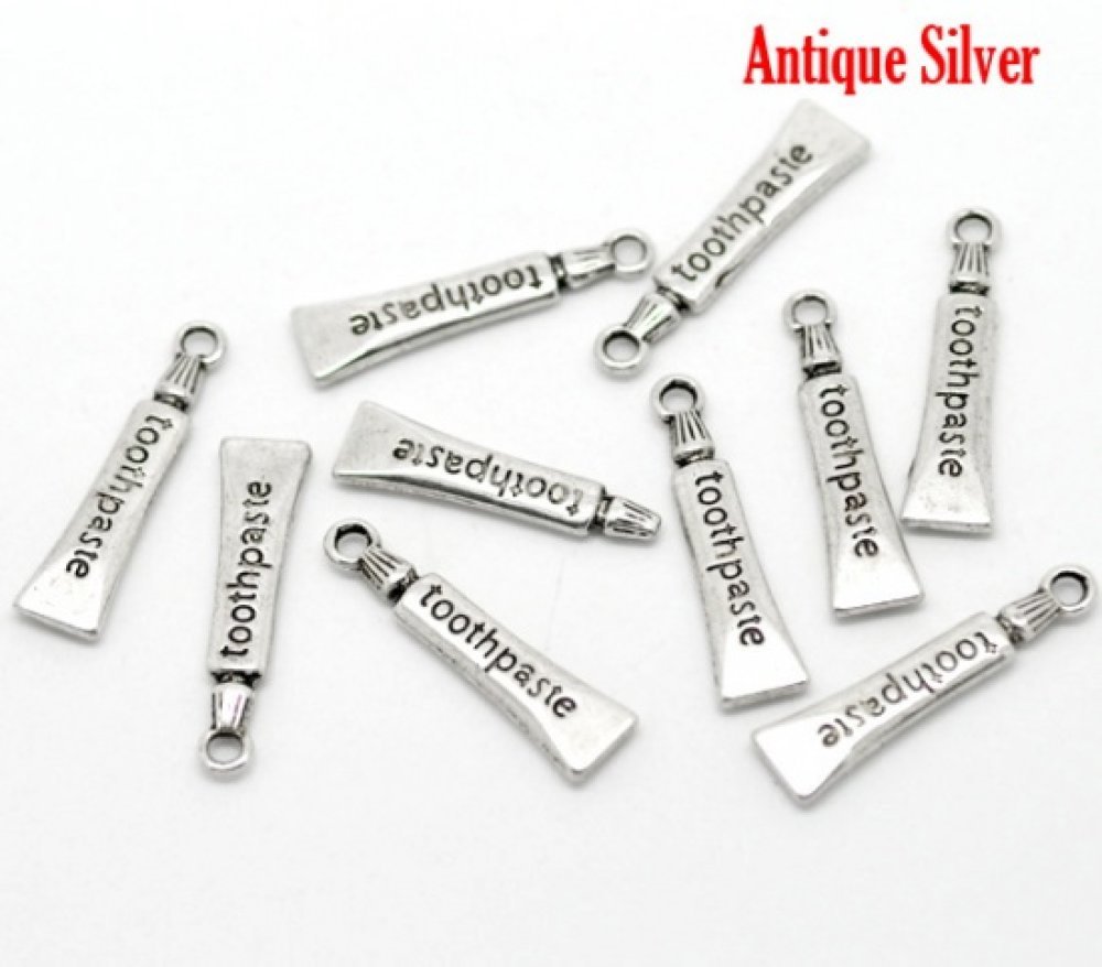 Toothpaste Tube Silver Charm