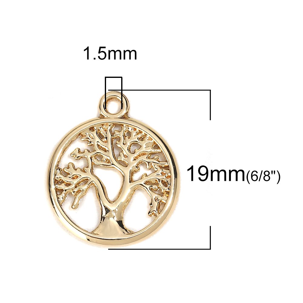 Golden tree of life charm N°01