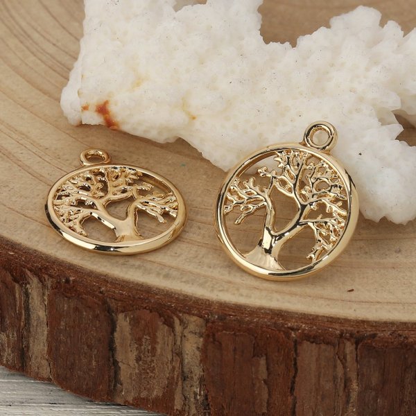 Golden tree of life charm N&deg;01