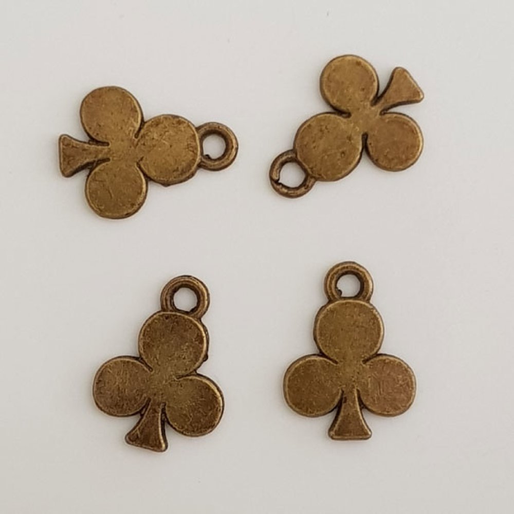 Charm card clover N°03 bronze