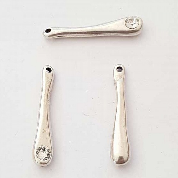 Breloque goutte N&deg;09-04 Argent et strass