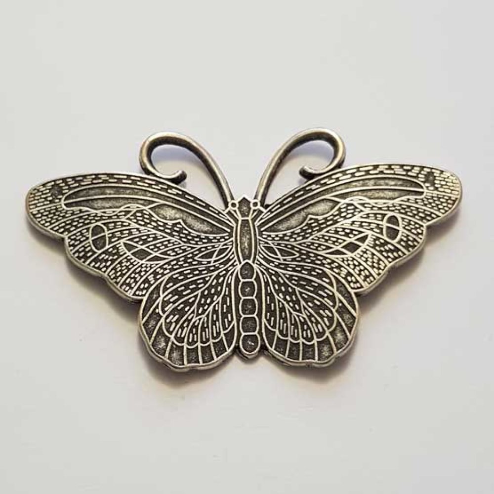 Breloque papillon N°26 Argent 62 x 35 mm