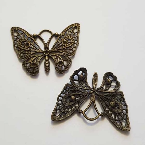 Breloque papillon N&deg;28 Bronze 48 x 36 mm