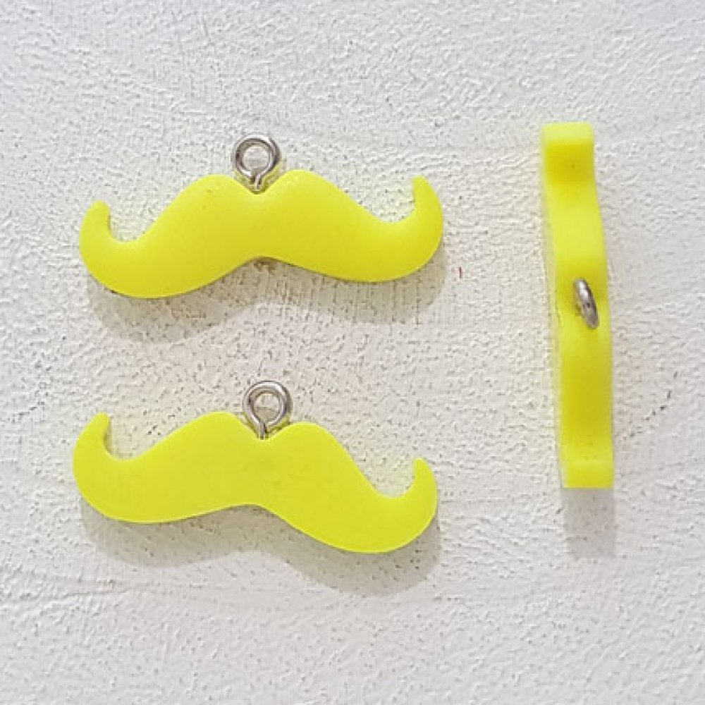 Pendant Moustache N°10 Fluorescent yellow