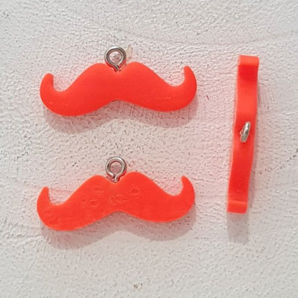 Pendant Moustache N&deg;12 Orange fluo