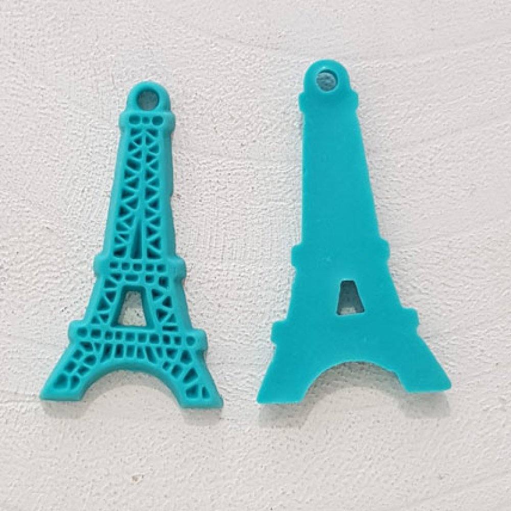 Turquoise resin Eiffel Tower pendant charm