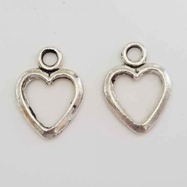 Heart charms N&deg;09 x 4
