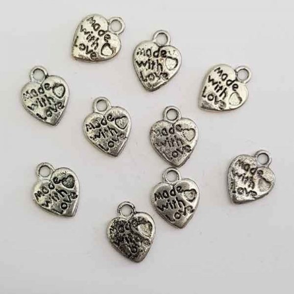 Heart charms N&deg;10 x 10