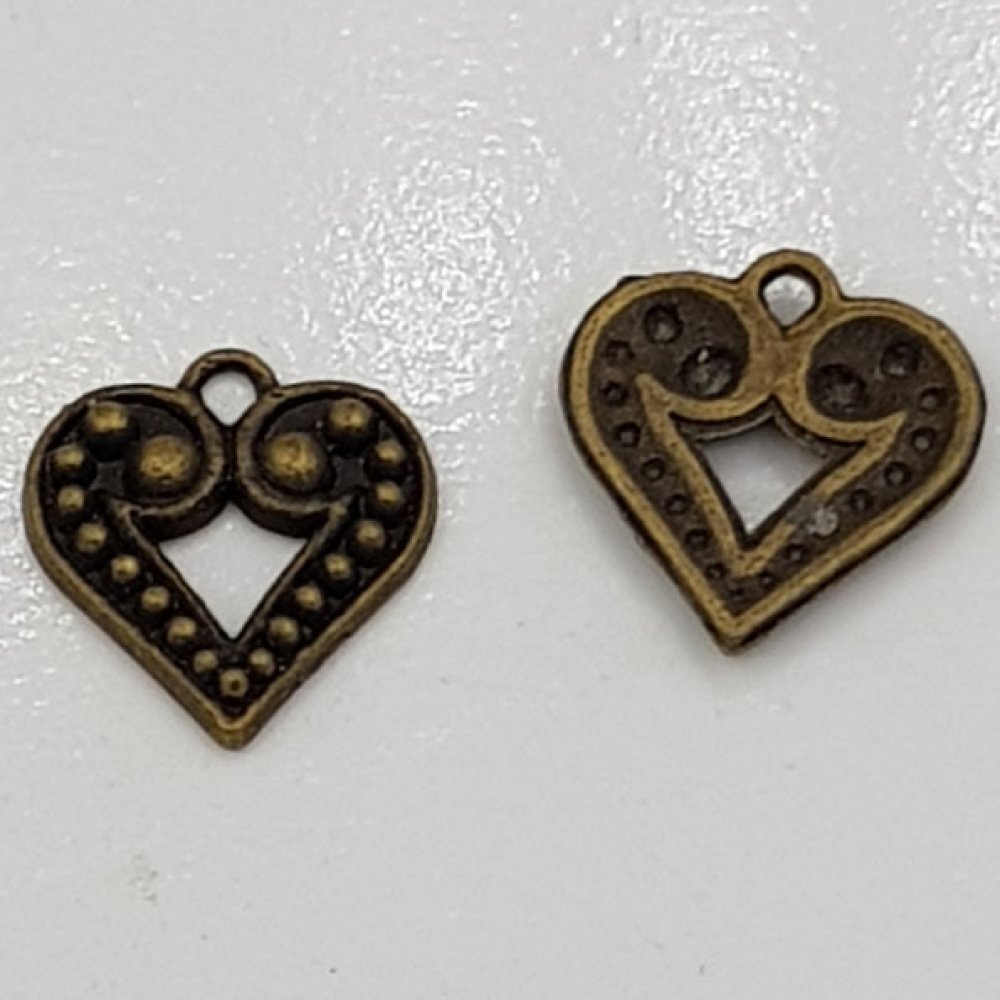 Heart charms N°12 Bronze