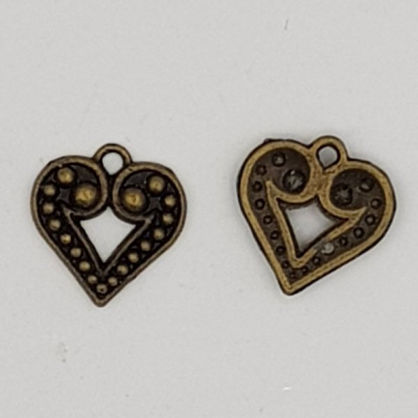 Heart charms N&deg;12 Bronze
