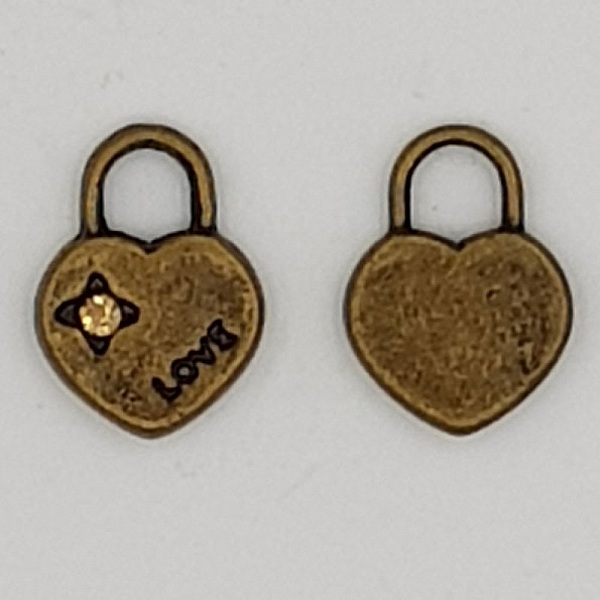 Heart charms N&deg;14 B and Strass