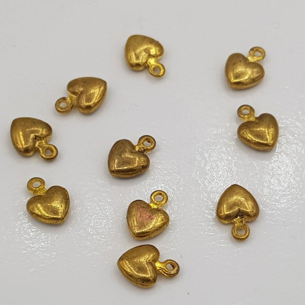 Heart charms N°37 golden aged