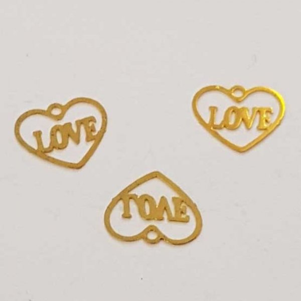 Breloques C&oelig;ur N&deg;87 C&oelig;ur Dor&eacute; Love