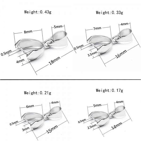 Stainless Steel Clamp 5 x 18 mm Silver x 10 pieces