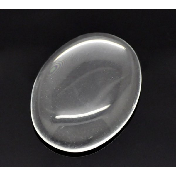 Oval Cabochon 30 x 40 mm in transparent burr glass N&deg;21