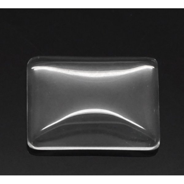 Cabochon Rectangle 18 x 25 mm in clear burr glass N&deg;29