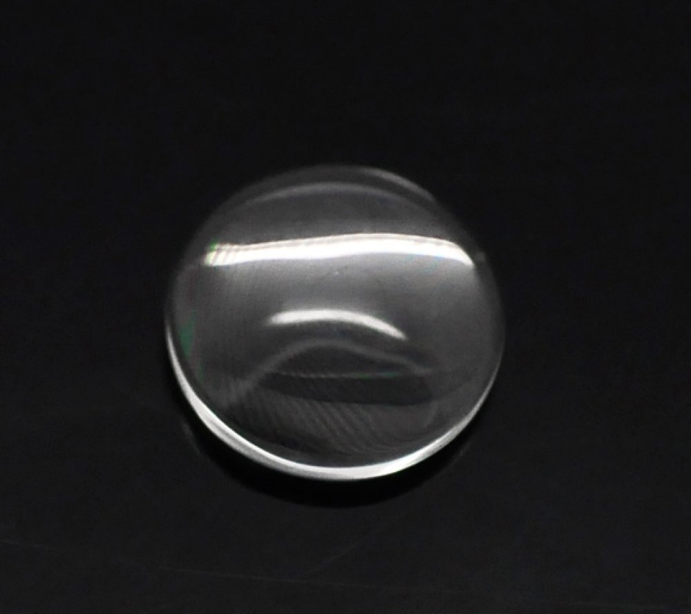 Cabochon Round 12 mm in transparent burr glass N°03