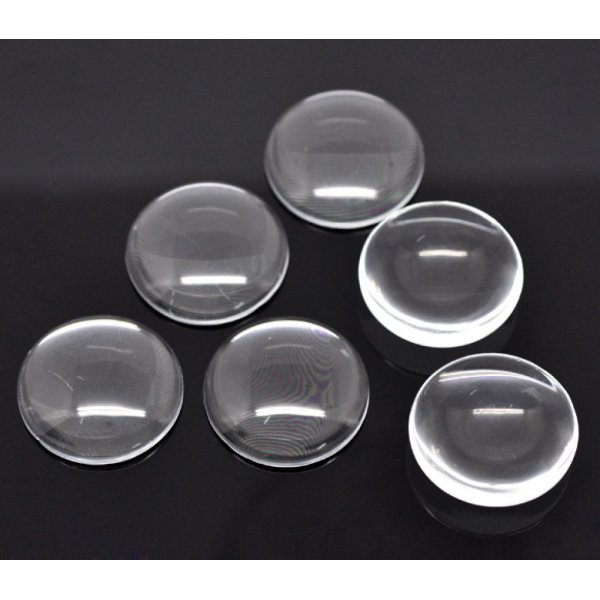 Cabochon Round 30 mm glass Loupe transparent N&deg;13