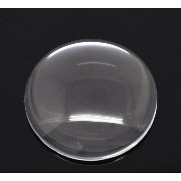 Cabochon Round 30 mm glass Loupe transparent N&deg;13