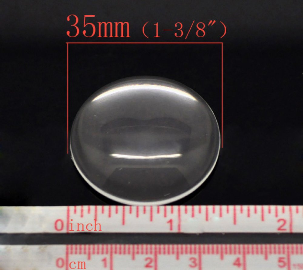 Cabochon Round 35 mm glass Loupe transparent N°14