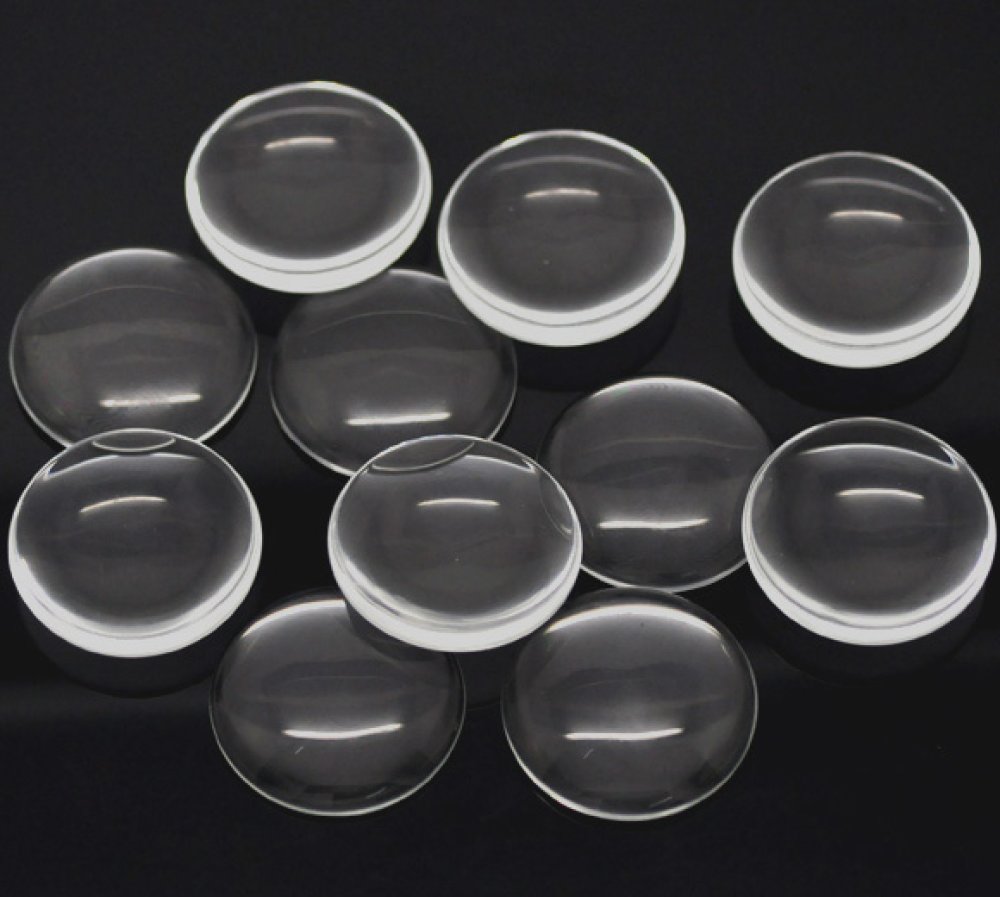 Cabochon Round 35 mm glass Loupe transparent N°14