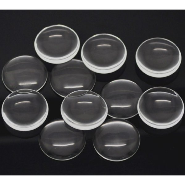 Cabochon Round 35 mm glass Loupe transparent N&deg;14