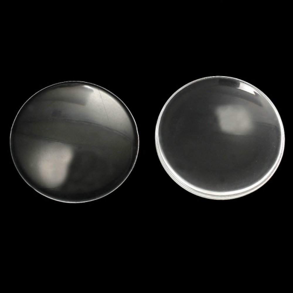 Cabochon Round 38 mm in transparent glass