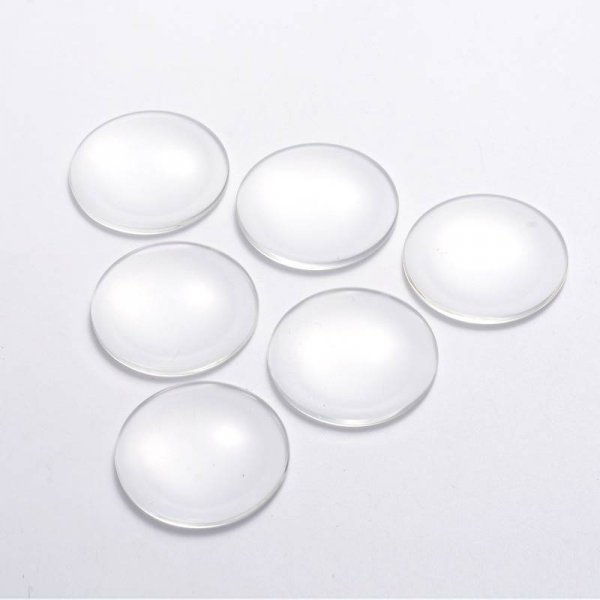 Cabochon Round 40 mm clear glass R016-40