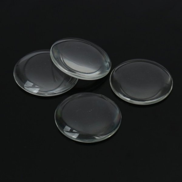 Cabochon Round 58 mm in transparent glass