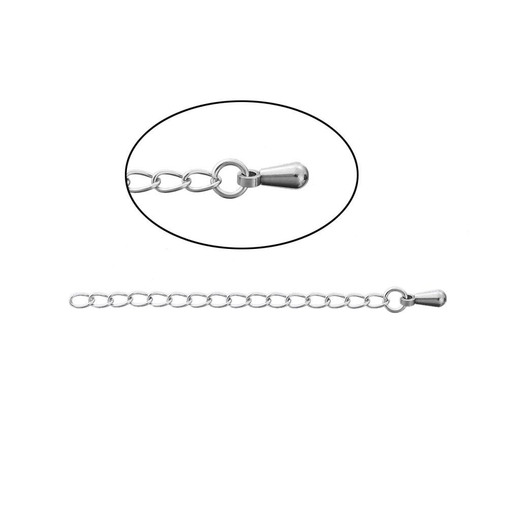 Stainless Steel Necklace Extension Chain 6 cm N°01